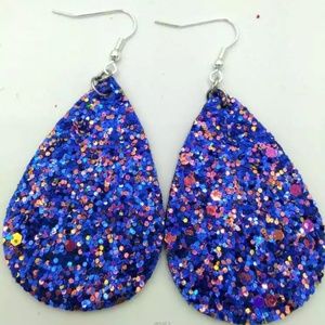 Glitter Faux Leather Earrings